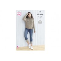 King Cole 5681 Ladies' Sweaters Pattern in Subtle Drifter Chunky (leaflet)