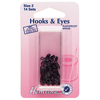 Hooks & Eyes Size 2 Black