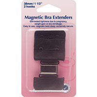 Magnetic Bra Extenders 38mm 2 hooks Black